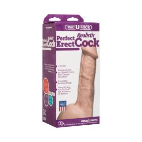 Vac U Lock  Perfect Erect Realistic Cock White