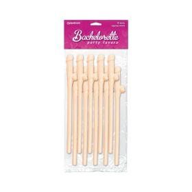 Bachelorette Party Favors 10 Piece Dicky Sipping Straws Beige