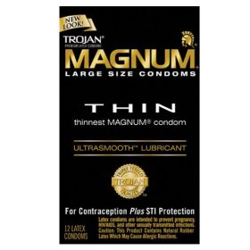 Trojan Magnum Thin Large Size Condoms with UltraSmooth Lubricant 12