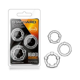 Stay Hard Beaded Cockrings 3 Piece Set Clear