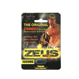 Zeus Plus Male Supplement 1 Pack Pill Open Stock