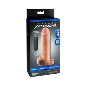 Fantasy X tensions Vibrating Real Feel 2 in. Extension With Ball Strap Beige