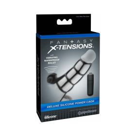 Fantasy X tensions Vibrating Deluxe Silicone Power Cage Black