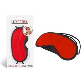 Lux Fetish Peek A Boo Love Mask Blindfold Red
