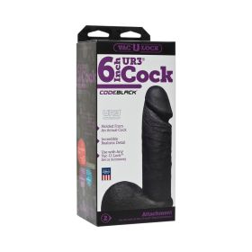 Vac U Lock  ULTRASKYN 6in Realistic Cock CODEBLACK