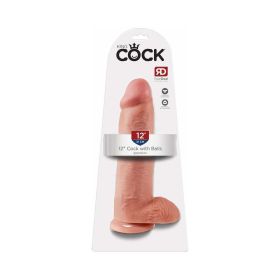 King Cock 12 in. Cock With Balls Realistic Suction Cup