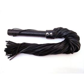 Rouge Flogger  Leather w/Leather Handle Black