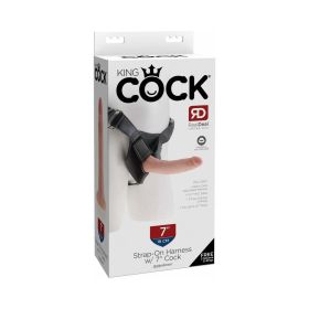 King Cock Strap On Harness With 7 in. Cock Beige