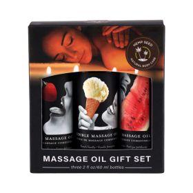 Earthly Body Hemp Seed Edible Massage Oil 3 Piece Gift Set