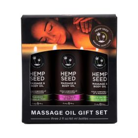 Earthly Body Hemp Seed Massage Oil 3 Piece Gift Set
