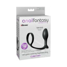 Anal Fantasy Collection Silicone Ass Gasm Cock Ring Beginner''s Plug Black