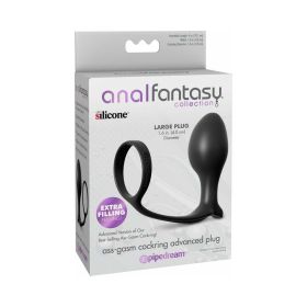 Anal Fantasy Collection Silicone Ass Gasm Cock Ring Advanced Plug Black