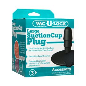Vac U Lock  Large Black Suction Cup Plug Black