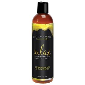 Intimate Earth Relax Aromatherapy Massage Oil Lemongrass & Coconut