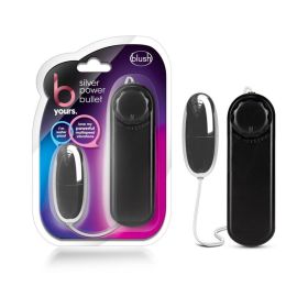 B Yours Silver Power Bullet Remote Controlled Egg Vibrator Black