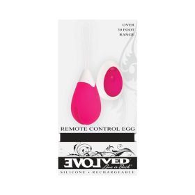 Evolved Rechargeable Remote Controlled Silicone Egg Vibrator Pink