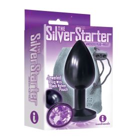 The 9''s  The Silver Starter  Bejeweled Annodized Stainless Steel Plug  Violet