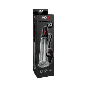 PDX Elite Suck N Pump Vibrating Penis Pump & Stroker Clear