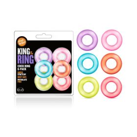 Play with Me King of the Ring Cockring 6 Pack Assorted Colors