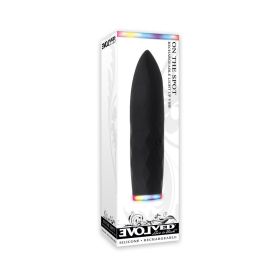 Evolved On The Spot Light Up Rechargeable Silicone Bullet Vibrator Black