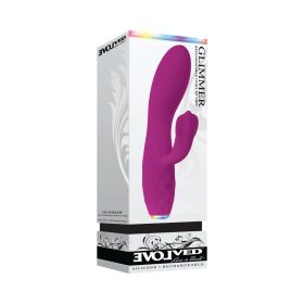 Evolved Glimmer Light Up Rechargeable Silicone Dual Stimulator Purple