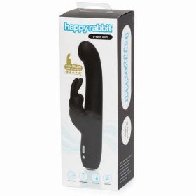 Happy Rabbit G Spot Slim Rechargeable Silicone Slimline Rabbit Vibrator Black