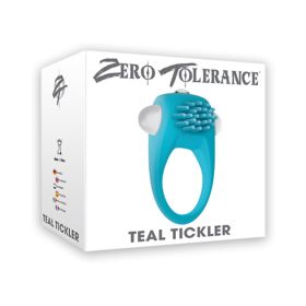 Zero Tolerance Teal Tickler Single Speed Vibrating Silicone Cockring Teal