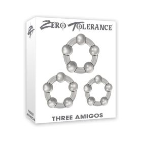Zero Tolerance Three Amigos 3 Piece Cockring Set Clear
