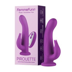 FemmeFunn Pirouette 8 in. Dual Stimulation Rotating Vibrating Dildo Purple