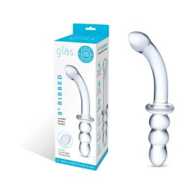 Glas 8 in. Ribbed G Spot Glass Dildo