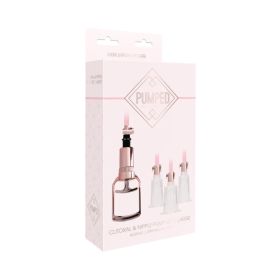 Pumped 4 Piece Clitoral & Nipple Pump Kit Rose Gold Large