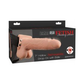 Fetish Fantasy Series Rechargeable Vibrating 7 in. Hollow Strap On With Balls
