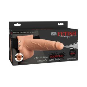 Fetish Fantasy Series 7.5 in. Hollow Squirting Strap On With Balls