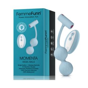 FemmeFunn Momenta Rechargeable Remote Controlled Silicone Kegel Balls Light Blue