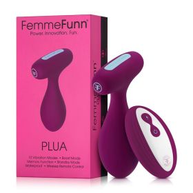 FemmeFunn Plua Rechargeable Remote Controlled Silicone Vibrating Anal Plug Dark Fuchsia