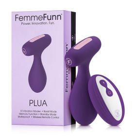FemmeFunn Plua Rechargeable Remote Controlled Silicone Vibrating Anal Plug Dark Purple