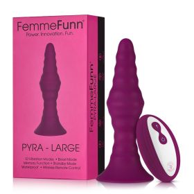 FemmeFunn Pyra Rechargeable Remote Controlled Silicone Vibrating Anal Plug Large Dark Fuchsia