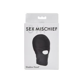Sportsheets Sex & Mischief Shadow Hood Full Head Mask with Open Mouth Black