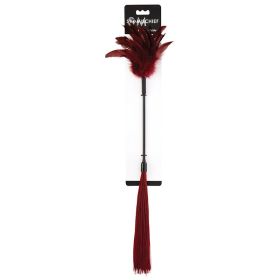 Sportsheets Sex & Mischief Shadow Feather Tickler Dual Ended Flogger Burgundy