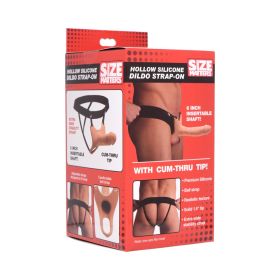 Size Matters Hollow Silicone Dildo Strap On Beige