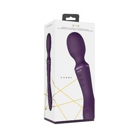 VIVE ENORA Rechargeable Dual Ended Silicone Pulse Wave G Spot & Wand Vibrator Purple