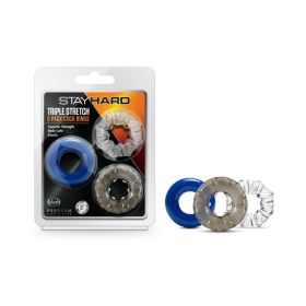 Stay Hard Triple Stretch Cockrings 3 Pack Assorted Colors