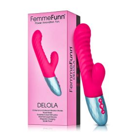FemmeFunn Delola Rechargeable Silicone Dual Stimulation G Spot Vibrator Pink