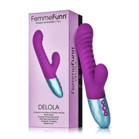 FemmeFunn Delola Rechargeable Silicone Dual Stimulation G Spot Vibrator Purple