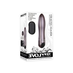 Evolved Travel Gasm Rechargeable Metal Bullet Vibrator With Carrying Case Gunmetal