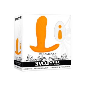 Evolved Creamsicle Rechargeable Remote Controlled Silicone G Spot and Prostate Massager Orange