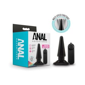 Anal Adventures Basic Vibrating Anal Pleaser Remote Controlled Plug Black