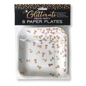 Glitterati Penis Party Paper Plates 8 Pack