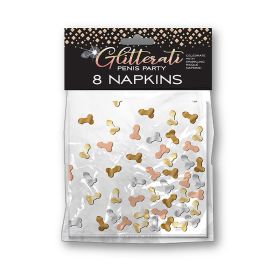 Glitterati Penis Party Paper Napkins 8 Pack