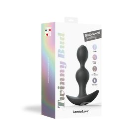 Love to Love Twinny Bud Rechargeable Silicone Multi Speed Vibrating Anal Plug Black